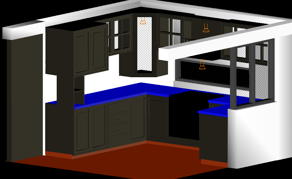 3D Modular Kitchen AutoCAD DWG File with Detailed Interior Design