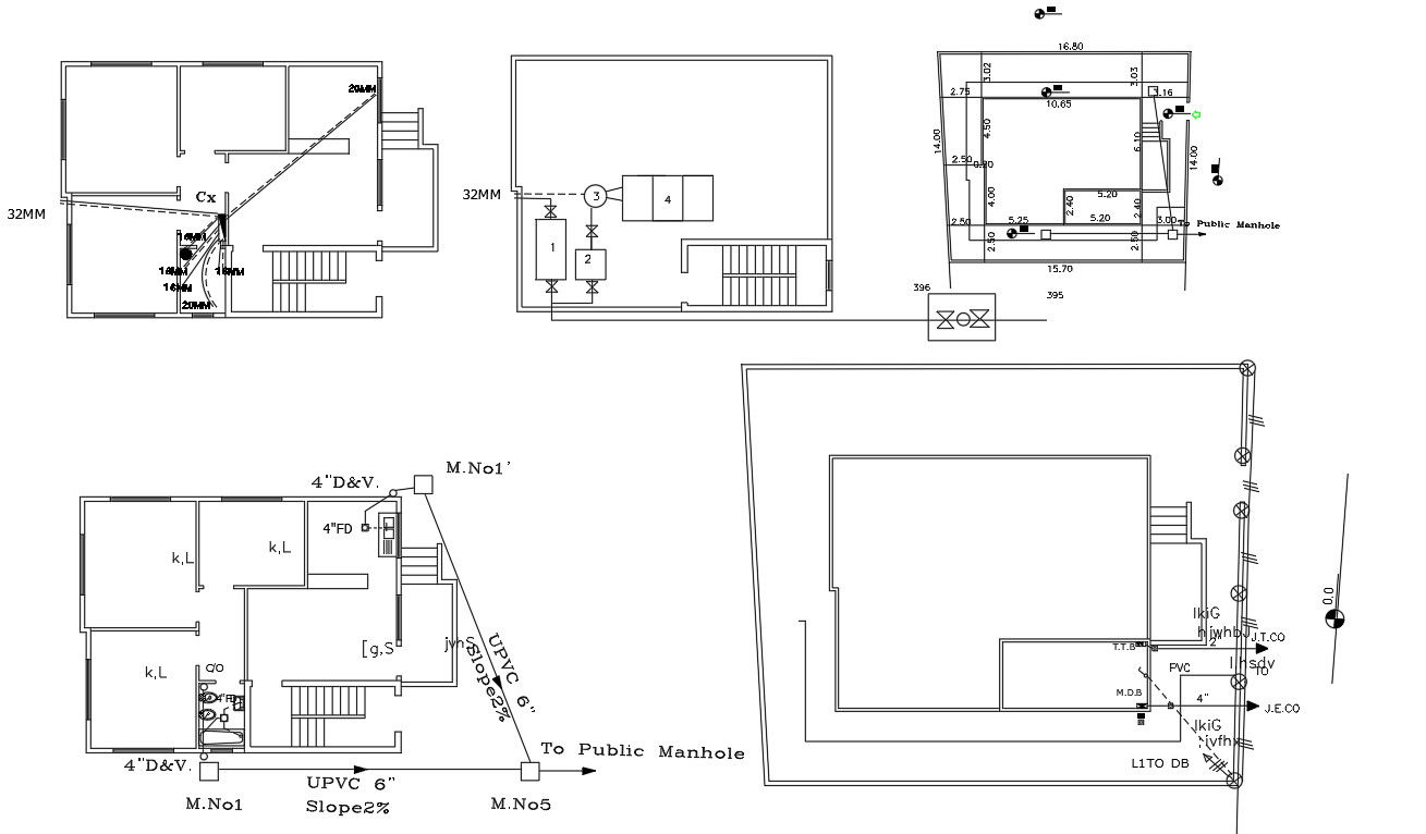 26 Feet By 40 Feet House Ground Floor Plumbing Plan