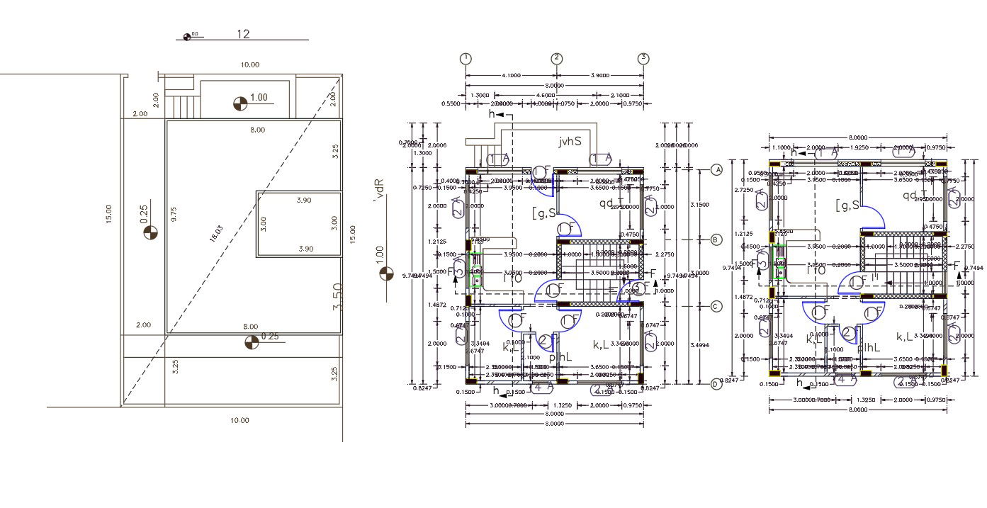 26' X 32' House Plan With Center Line CAD File