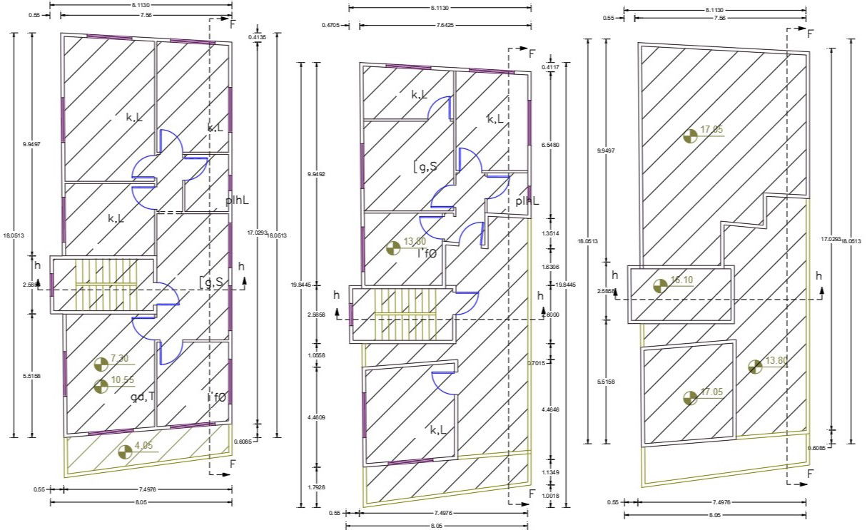 26' X 60' Plot Size For 3 BHK Apartment Plan Design
