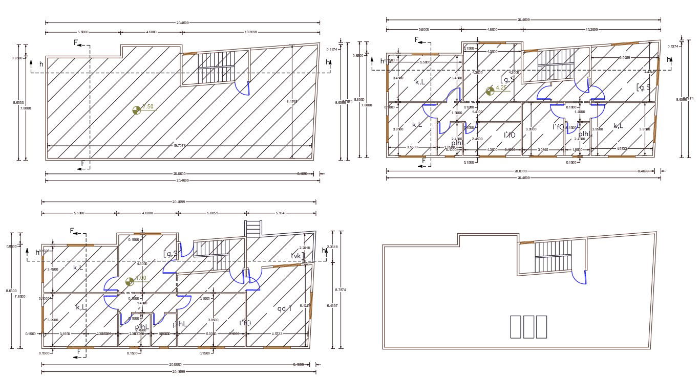 26' X 65' House Floor Plan CAD Drawing DWG File