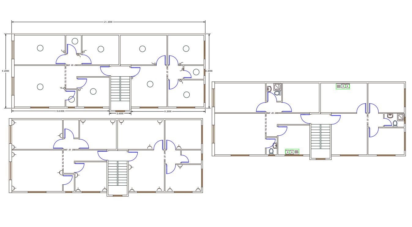 26 X 68 Feet Multifamily House Electrical Layout Plan