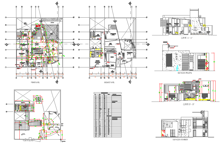 Modern Urban House Planning with Floor Layout and Elevation DWG