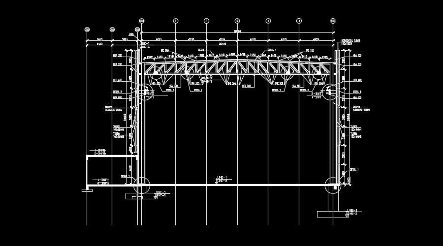26m length of the industrial building truss drawing