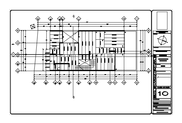 26x10m house plan ground floor beam layout AutoCAD