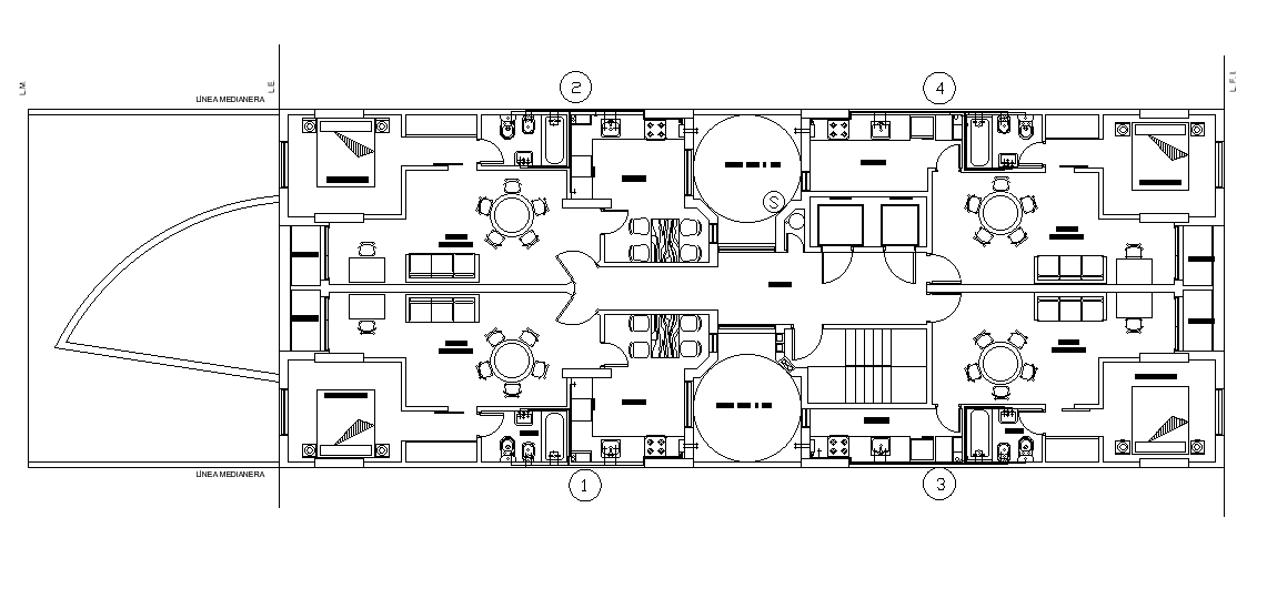 26x10m house plan is given in this Autocad drawing file. Download now.