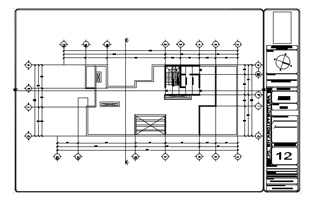 26x10m house plan roof beam layout AutoCAD drawing