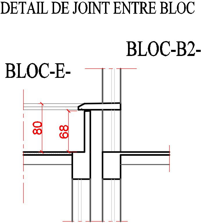 26x14m apartment building block E and block B2 joint detail drawing