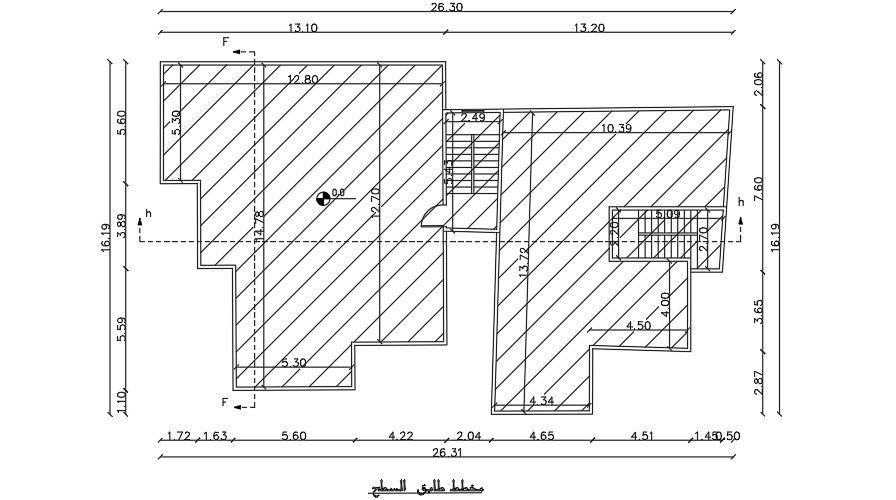26x16 Meter House Terrace Plan AutoCAD Layout