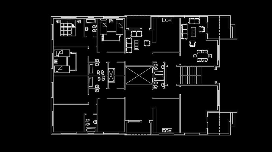 26x18m house plan is given in this AutoCAD drawing