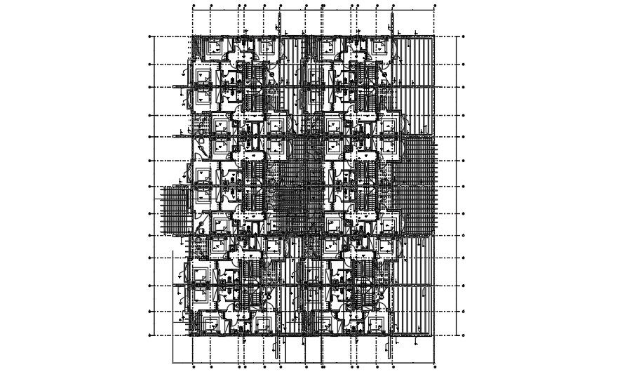 26x19m bungalow first floor row house wall section drawing
