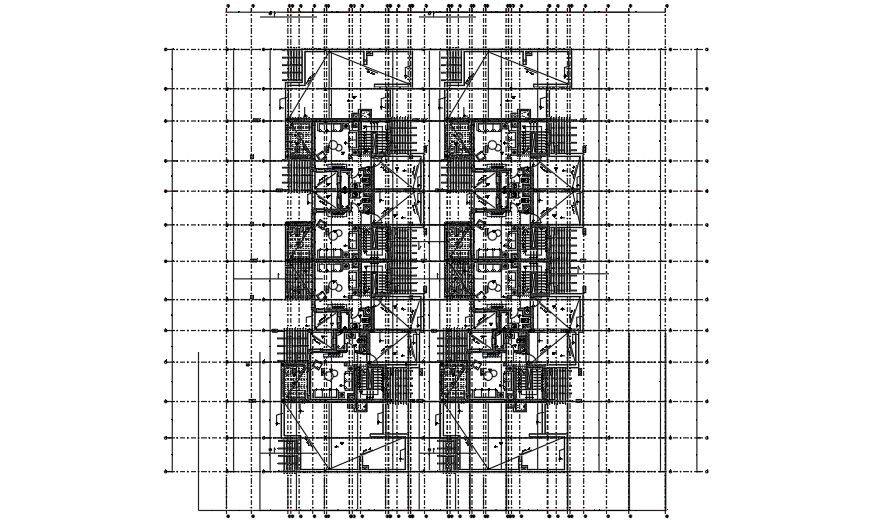 26x19m bungalow ground floor row house wall section drawing