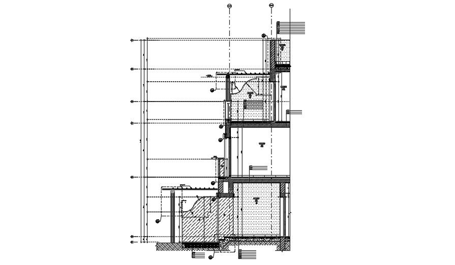 26x19m bungalow row house building floor construction cum column joint section