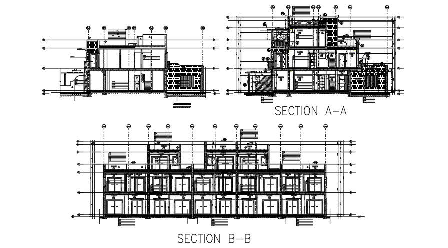 26x19m bungalow row house building floor construction model