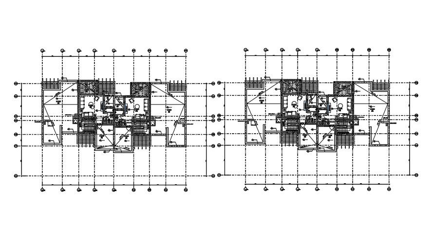 26x19m first two row house plan drawing is given in this file