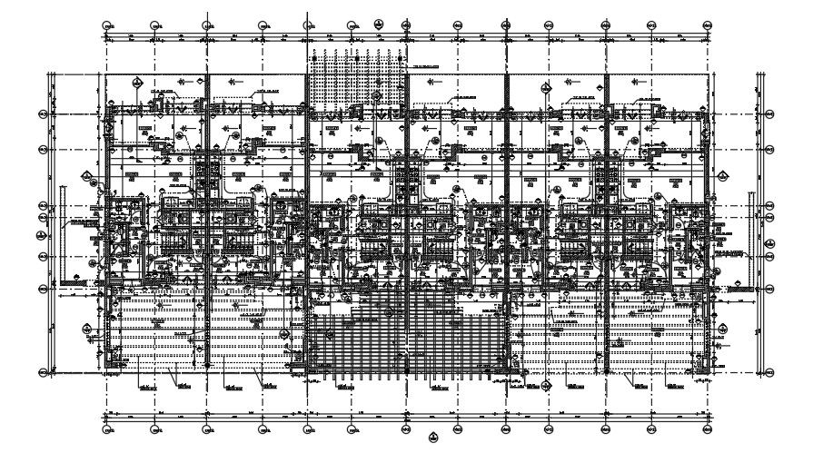 26x19m ground floor row house column layout drawing