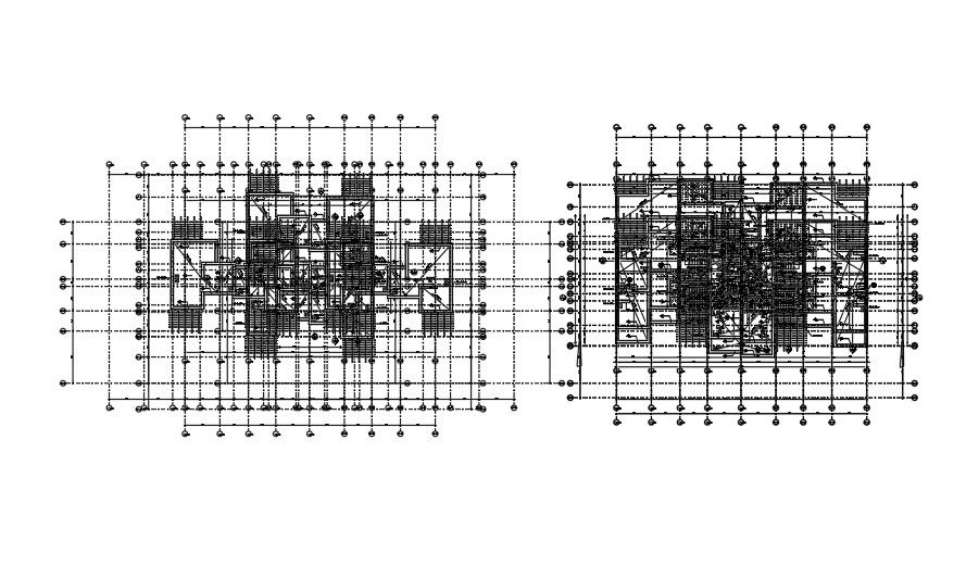 26x19m penthouse plan and roof floor CAD drawing