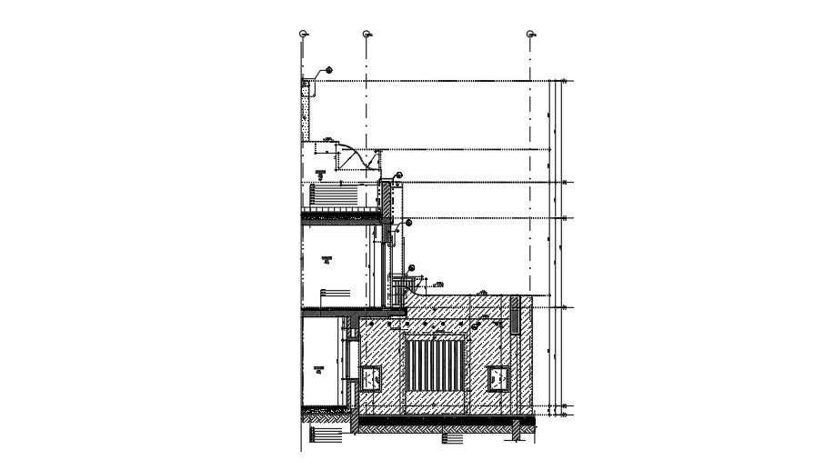 26x19m row house building floor construction cum column joint section view