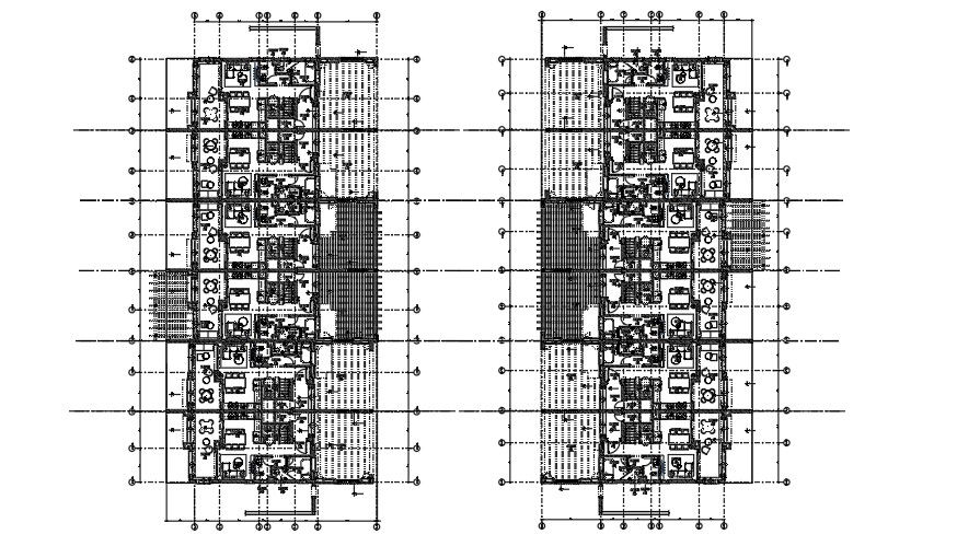 26x19m Row House Floor Plan with Furniture Layout CAD file