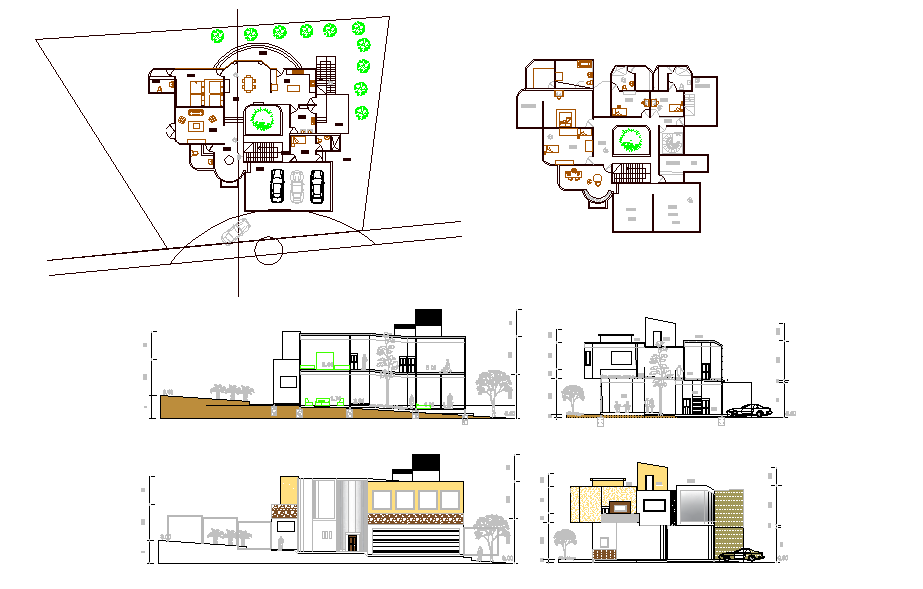 26x20 Meter 5 BHK House Plan AutoCAD File