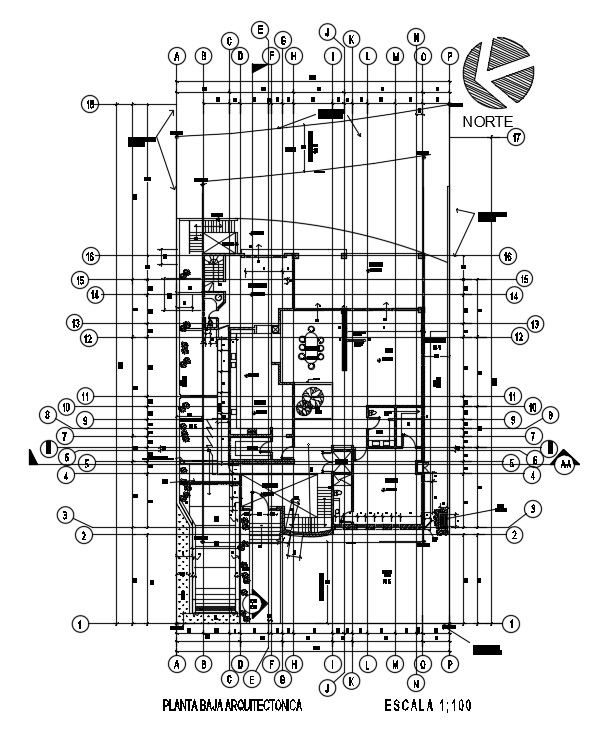 26x50m first floor house plan is given in this AutoCAD drawing model. Download now.