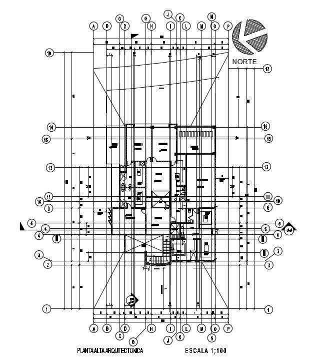 26x50m second floor house plan is given in this AutoCAD drawing model. Download now.