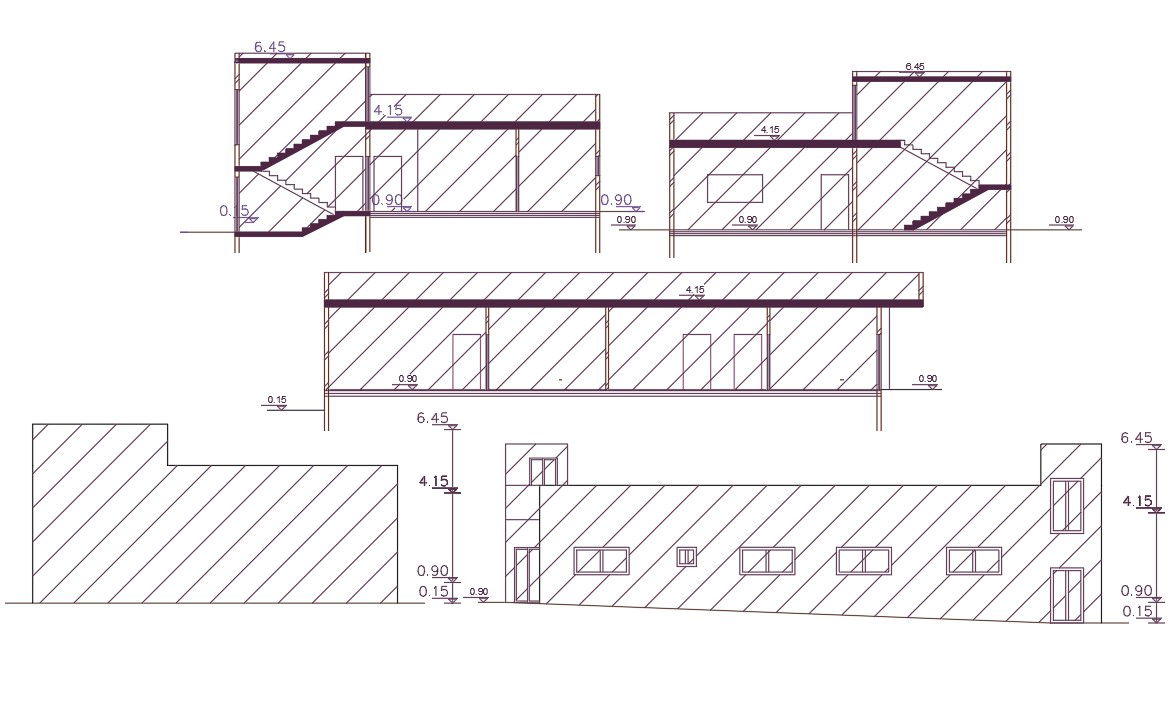 2700 Sq Ft Joint House Building Design DWG File