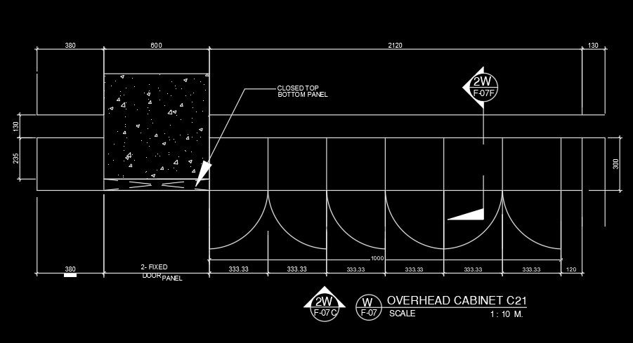 2720mm Overhead Cabinet Interior Layout AutoCAD Plan