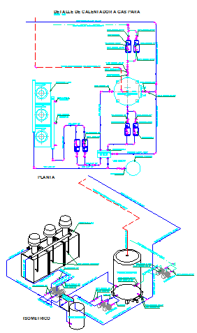 Gas heater schematic detail drawing