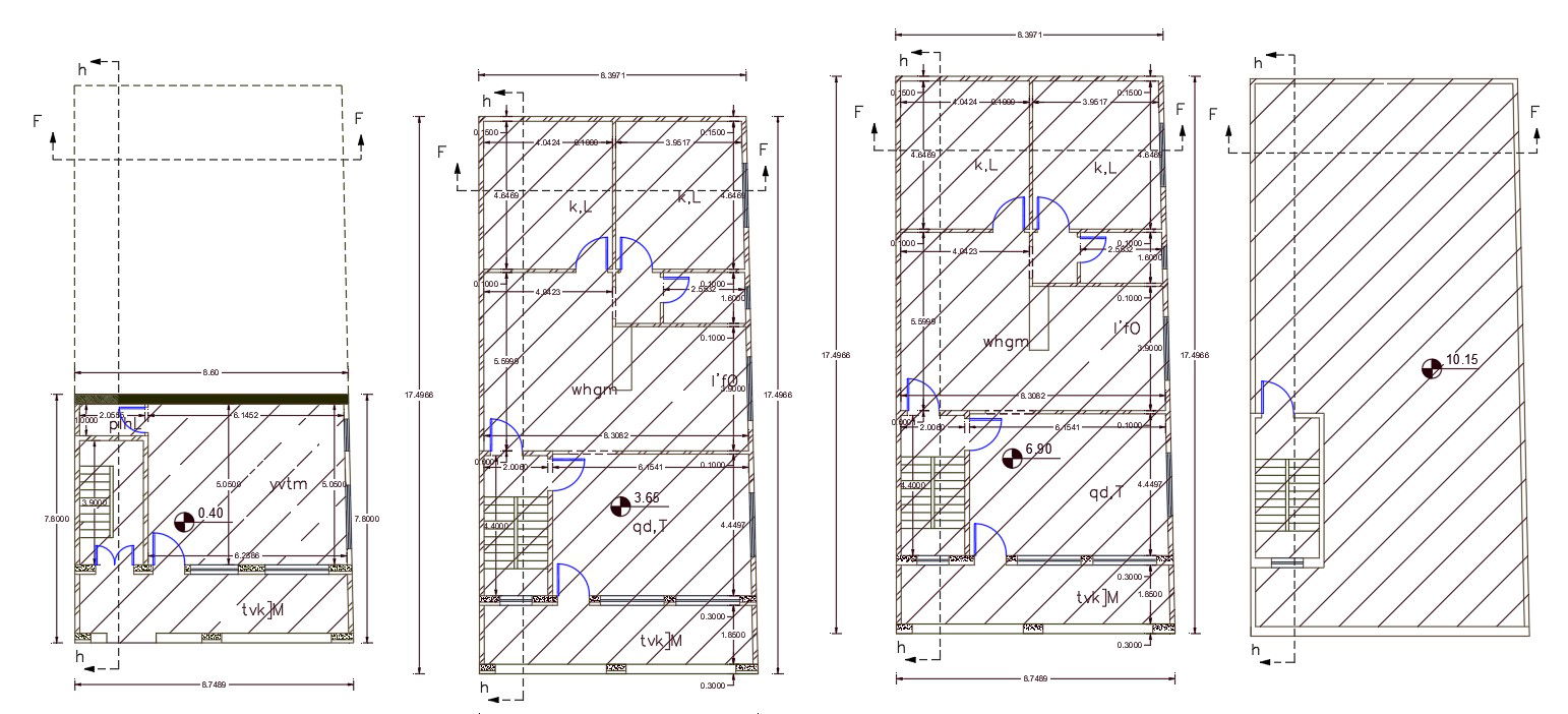 27 By 57 Feet 2 BHK Apartment Plan CAD Drawing