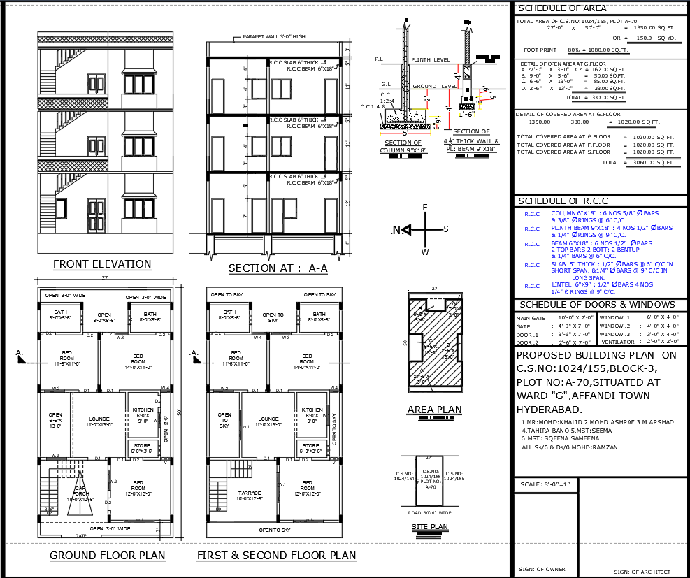 27x50 9-Bedroom House Layout with Construction Details in CAD File