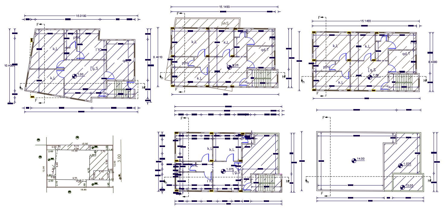 27' X 50' Multistory House Plan DWG File