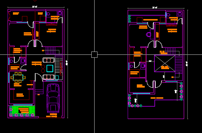 Town House Plan Download DWG File