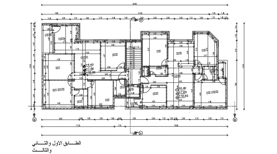 27x13 Meter Ground Floor Apartment Plan AutoCAD File