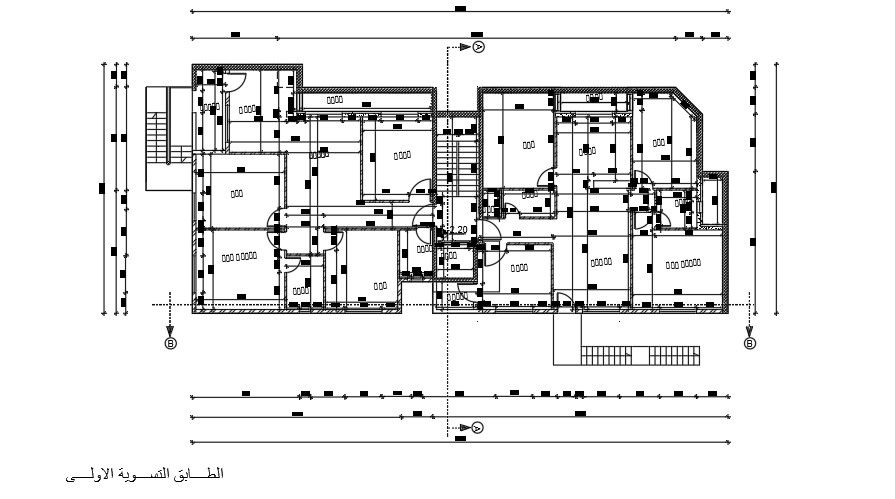 27x13 Meter Second Floor Apartment Plan AutoCAD File