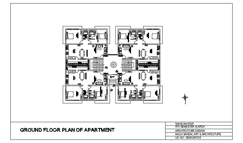27x20m ground floor apartment house plan 2d AutoCAD drawing