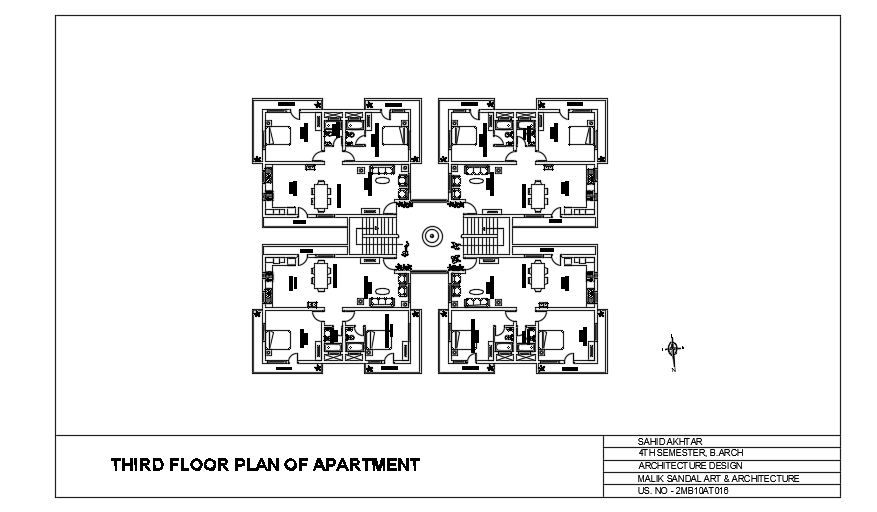 27x20m third floor apartment house plan 2d AutoCAD drawing is given in this file