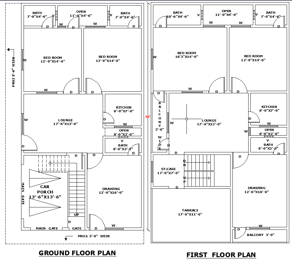 27x45 Home Architectural Layout CAD File for Residential Design
