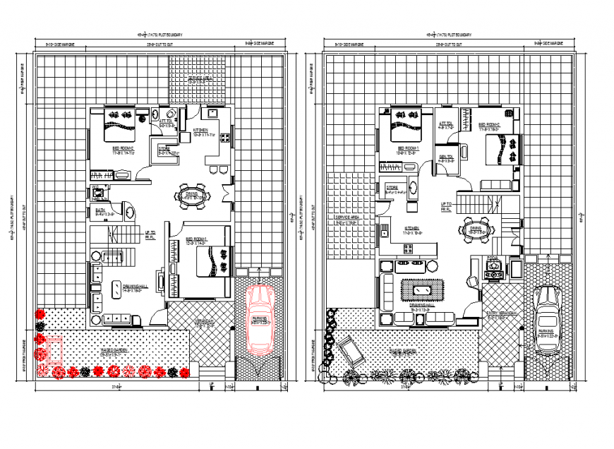 285 SQ.MT house planning detail autocad file