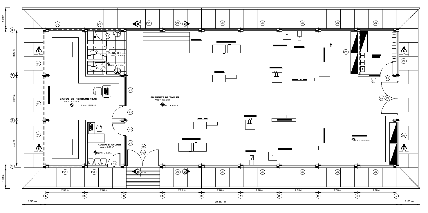 28X15 Meter Corporate Office Building Plan CAD Drawing Download DWG File
