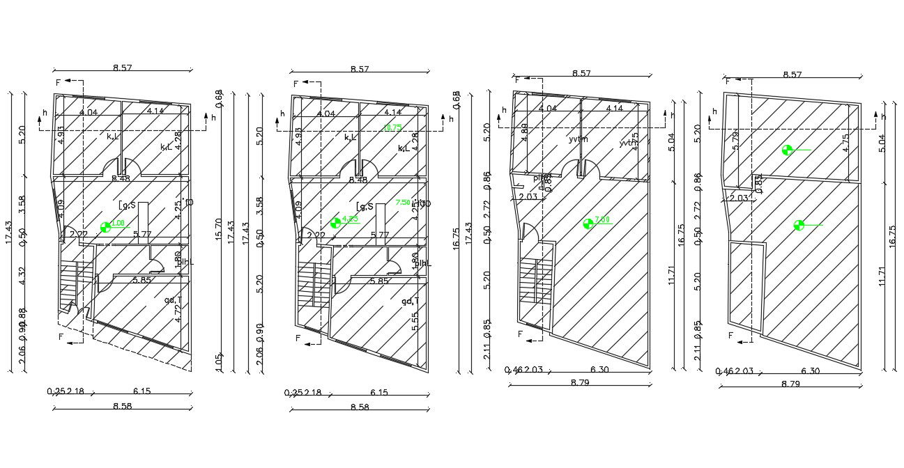 28 X 57 Feet Family House Plan AutoCAD Drawing