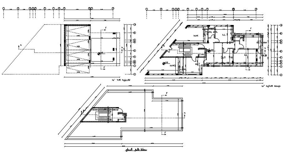 28x15m residential house plan AutoCAD drawing model