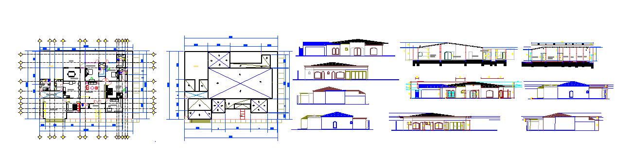 28x20 Meter 4 BHK House Plan DWG File