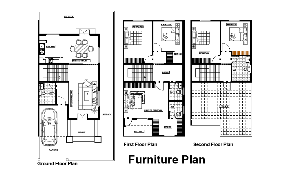 28’x55’ East facing house plan is given as per vastu shastra in this Autocad drawing file. Download the 2D Autocad drawing file.