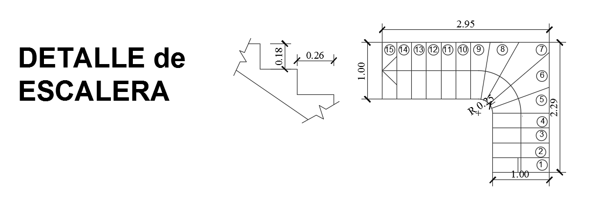 2950x2290mm staircase plan is given in this CAD file