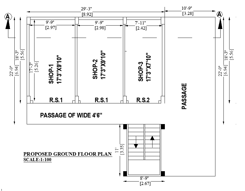 29' X 22'9" small shop building is given in this AutoCAD DWG file.Download 2D Autocad Drawing DWG and PDF file.