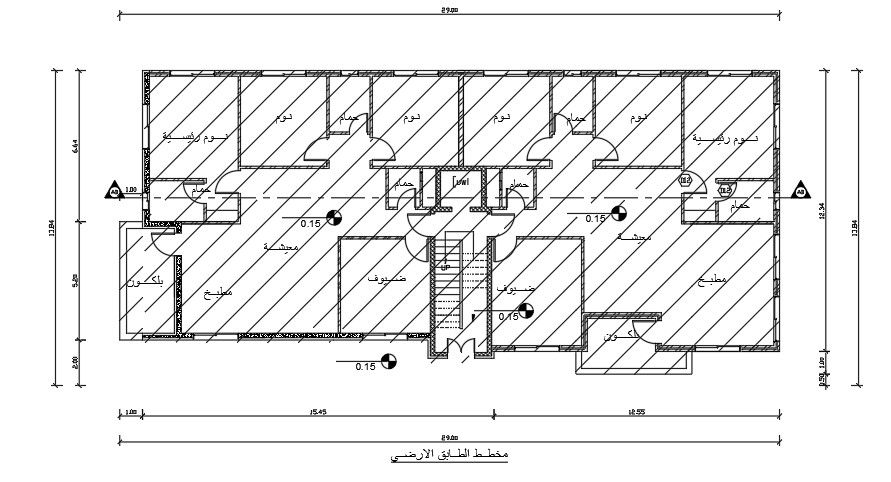 29x18 Meter First Floor Apartment AutoCAD Layout