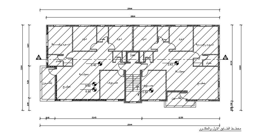29x18 Meter Fourth Floor Apartment AutoCAD Layout