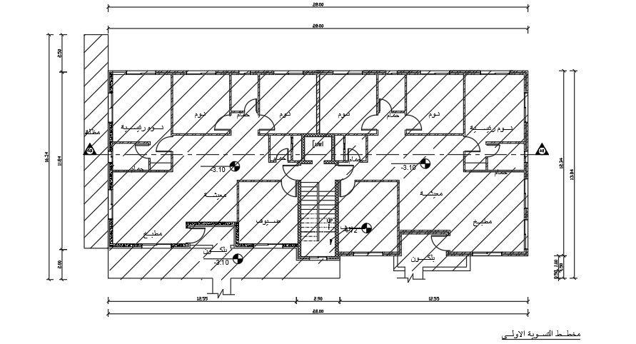 29x18 Meter Third Floor Apartment AutoCAD Layout