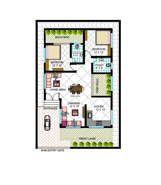 2 BEDROOM HOME PLAN